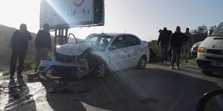 اصابة ستة مواطنين في حادث سير في طولكرم