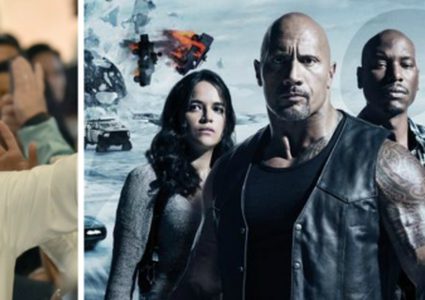 جونسون في الزي الخليجي للترويج لFast and Furious 8