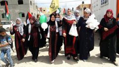 في جنين.. مسيرة نسوية تضامناً مع الأسرى