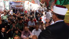 صلاة الجمعة أمام خيمة التضامن في قلقيلية