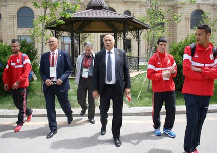 اللواء الرجوب يزور بعثتنا الرياضية في القرية الأولمبية بباكو