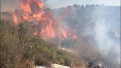 السيطرة على حريق شب في جبال جنوب طولكرم