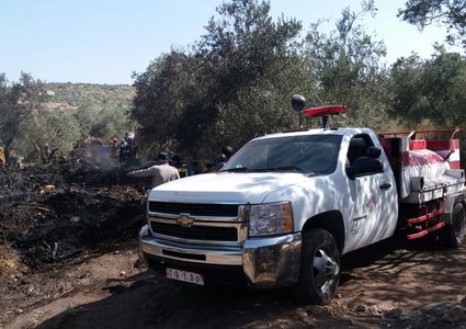 السيطرة على حرائق غرب بلدة يعبد