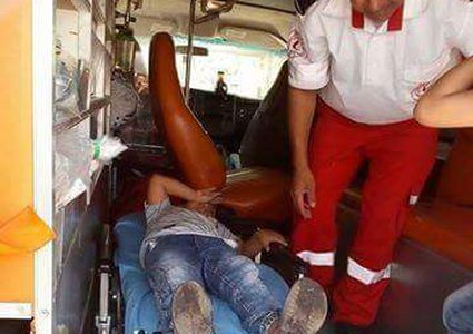 بالصور أربع إصابات بحادث جنوب نابلس