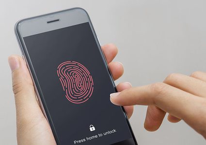 جهاز استشعار لبصمات الأصابع وراء شاشة الهاتف