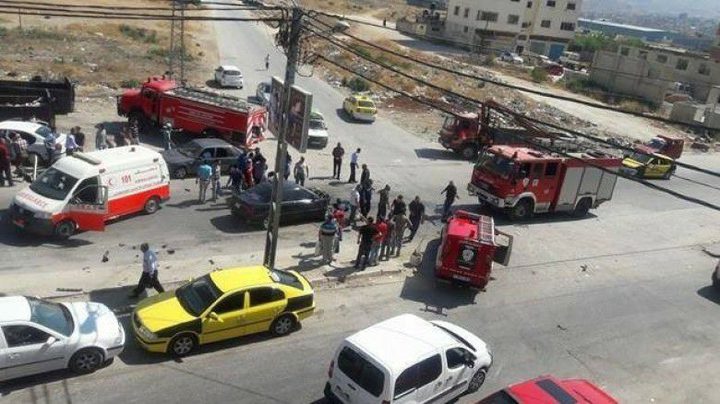 ثلاث إصابات بحادث تصادم غرب نابلس