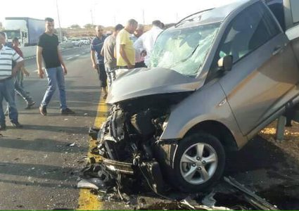 بالصور: إصابات بينها خطيرة بحوادث سير منفصلة في نابلس