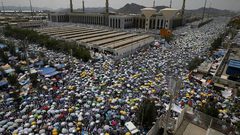 ضيوف الرحمن يبدأون النفرة من عرفات الى المزدلفة