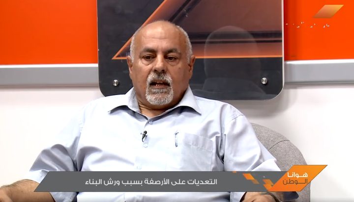 التعديات على الأرصفة بسبب ورش البناء