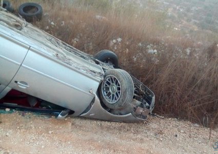 إصابة مواطن إثر انقلاب مركبته جنوب نابلس