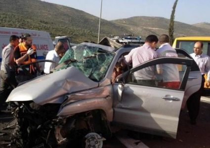 إصابة مواطنين بحادث قرب سلفيت