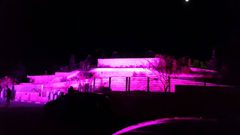 إضاءة متحف درويش باللون الوردي