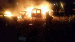 اندلاع حريق بمشطب للمركبات شمال غرب سلفيت