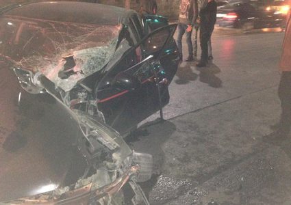 بالصور: إصابة مواطنين بحادث سير في نابلس