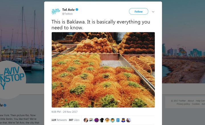 مستخدمو تويتر يسخرون من تل ابيب لجهلها بالقلاوة