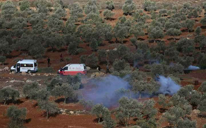 35 اصابة بالاختناق خلال مواجهات مع الاحتلال في قصرة(صور،فيديو)