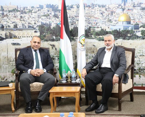 الوفد الأمني المصري يلتقي هنية وعدداً من قيادات حماس في غزة