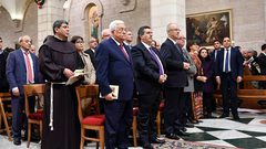 الرئيس يشارك في قداس منتصف الليل في كنيسة القديسة كاترينا ببيت لحم