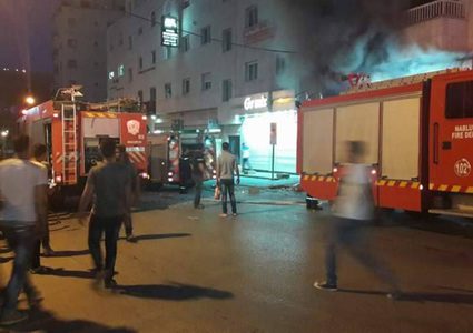 فيديو من موقع الانفجار الذي وقع في نابلس وهز أرجاء المدينة