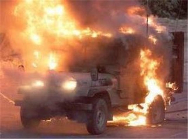 احتراق جيب لقوات الاحتلال شمال بيت لحم