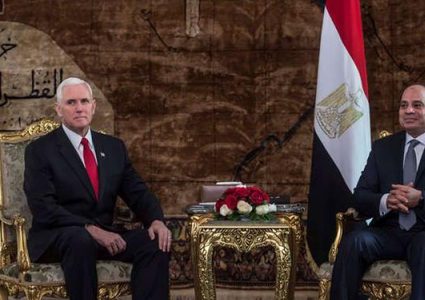 السيسي لـ بينس: من المهم أن تواصل امريكا التوسط بين إسرئيل وفلسطين