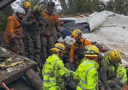 حصيلة جديدة لضحايا الانهيارات الطينية في كاليفورنيا