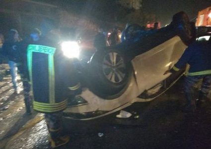 ثلاث إصابات جراء انقلاب سيارة على مدخل جنين
