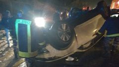 ثلاث إصابات جراء انقلاب سيارة على مدخل جنين