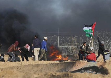 إصابة 9 شبان بمواجهات مع الاحتلال بقطاع غزة "محدث"