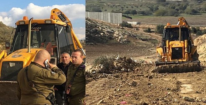 الاحتلال يشرع بشق طريق في أراضي جنوب بيت لحم