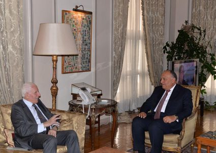 خلال لقائه بوزير الخارجية المصري.. الأحمد يؤكد أهمية وحدة الموقف العربي