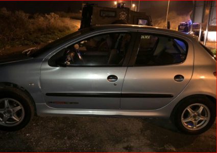 الإحتلال يطلق النار باتجاه سيارة فلسطينية ويعتقل من بداخلها على حاجز حوارة