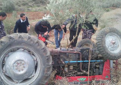 مصرع مواطن بحادث انقلاب جرار