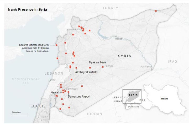 "خارطة إنتشار إيران في سوريا " .... كابوس جديد يلاحق الكيان الإسرائيلي .