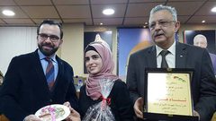 بسيسو في حفل اطلاق ديوان "ظَمَأٌ على شَفَةِ الغياب"