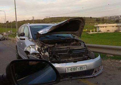 حادث سير بين 3 مركبات في قلقيلية