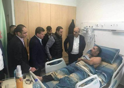 اللواء ماجد فرج يزور أفراد وضباط الأمن الذين أصيبوا خلال انفجار موكب الحمدالله