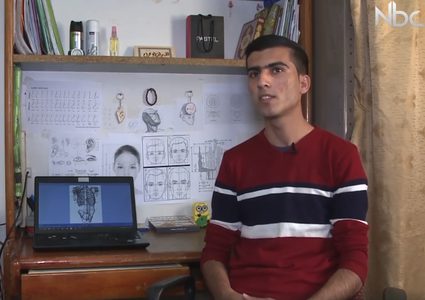 الفنان ليث أبو عرام يبدع في الرسم (فيديو)