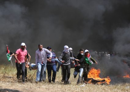إصابة 6 مواطنين بينهم مسعف على حدود غزة
