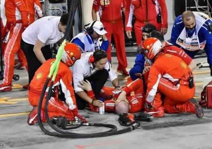 سائق فيراري يدهس زميله في سباق فورمولا 1