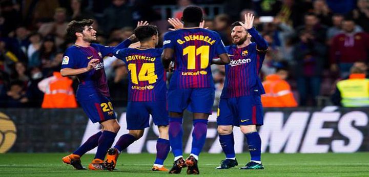 برشلونة يتوج بطلا لكأس ملك اسبانيا للمرة 30 في تاريخه بخماسية نظيفة في مرمى اشبيلية