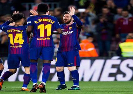 برشلونة يتوج بطلا لكأس ملك اسبانيا للمرة 30 في تاريخه بخماسية نظيفة في مرمى اشبيلية