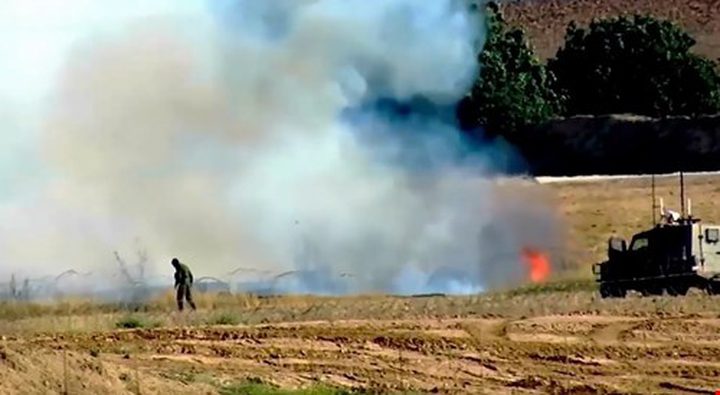 اندلاع حرائق شرق جحر الديك وسط قطاع غزة بفعل الطائرات الورقية