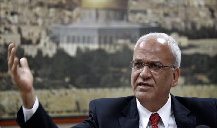 عريقات: اسرائيل وامريكا تقودان حملة ضد الرئيس عباس