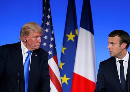 ترامب يدافع عن قراره.. وماكرون يدعو لاتفاق نووي جديد