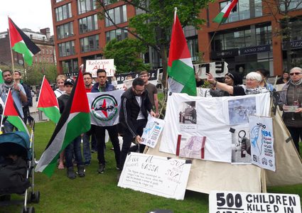 جبهة النضال الشعبي في بريطانيا تنظم اعتصام بمناسبة يوم النكبة الفلسطينية