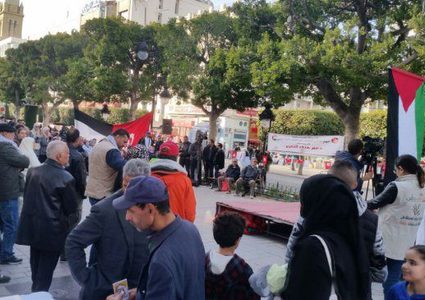 وقفة تضامنية مع شعبنا في تونس بمناسبة ذكرى النكبة