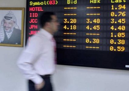بورصة فلسطين: اغلاق التداول بانخفاض