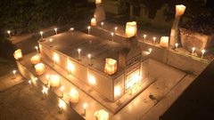 في الذكرى 11 لاستشهاده .. نابلس تضيء الشموع على ضريح الشهيد رامي شناعة