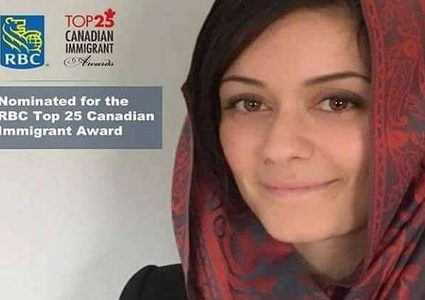 فلسطينية تفوز بجائزة أفضل مهاجرة كندية